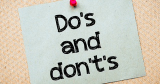 do's and don't's written on a sticker