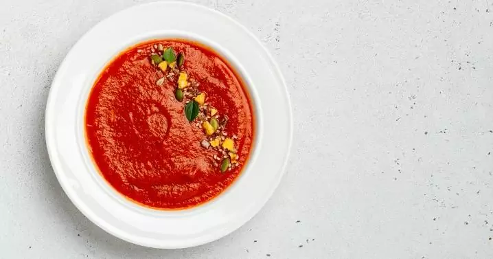spicy tomato soup plate